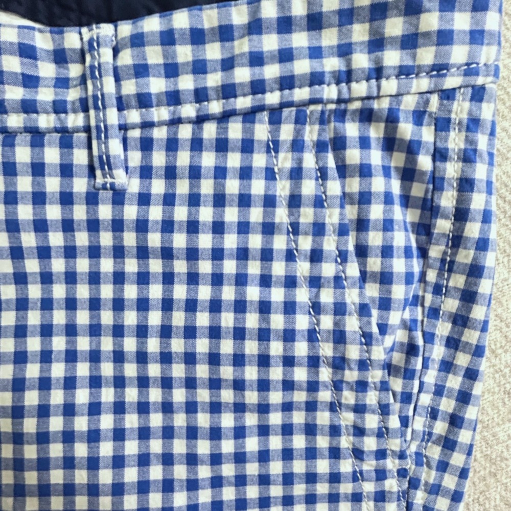 Talbots Girlfriend Chino Size 10‎ Blue White Gingham Check Ankle Panks - Picture 7 of 8